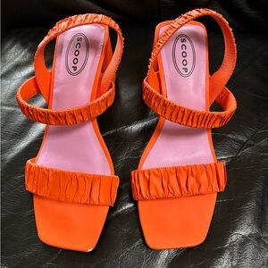 Scoop Orange Ruched Sandal